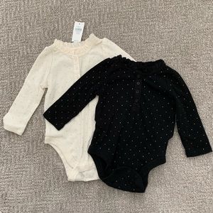 Baby gap long sleeve ruffle neck shirts